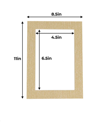 Pack of 10 Fresh Linen Canvas Precut Acid-Free Matboard Set with Clear Bags & Backings