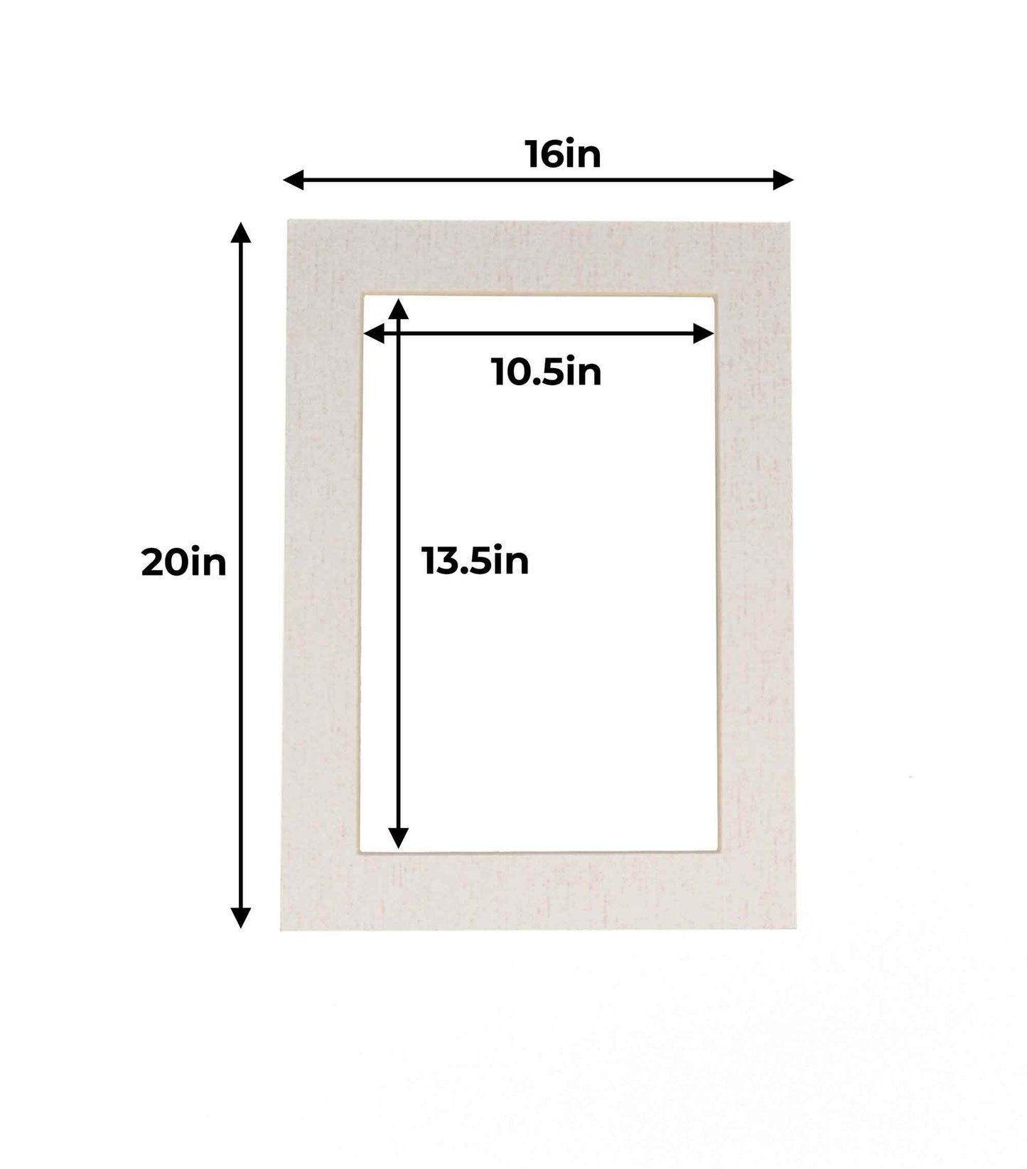 Pack of 25 White Linen Canvas Precut Acid-Free Matboards