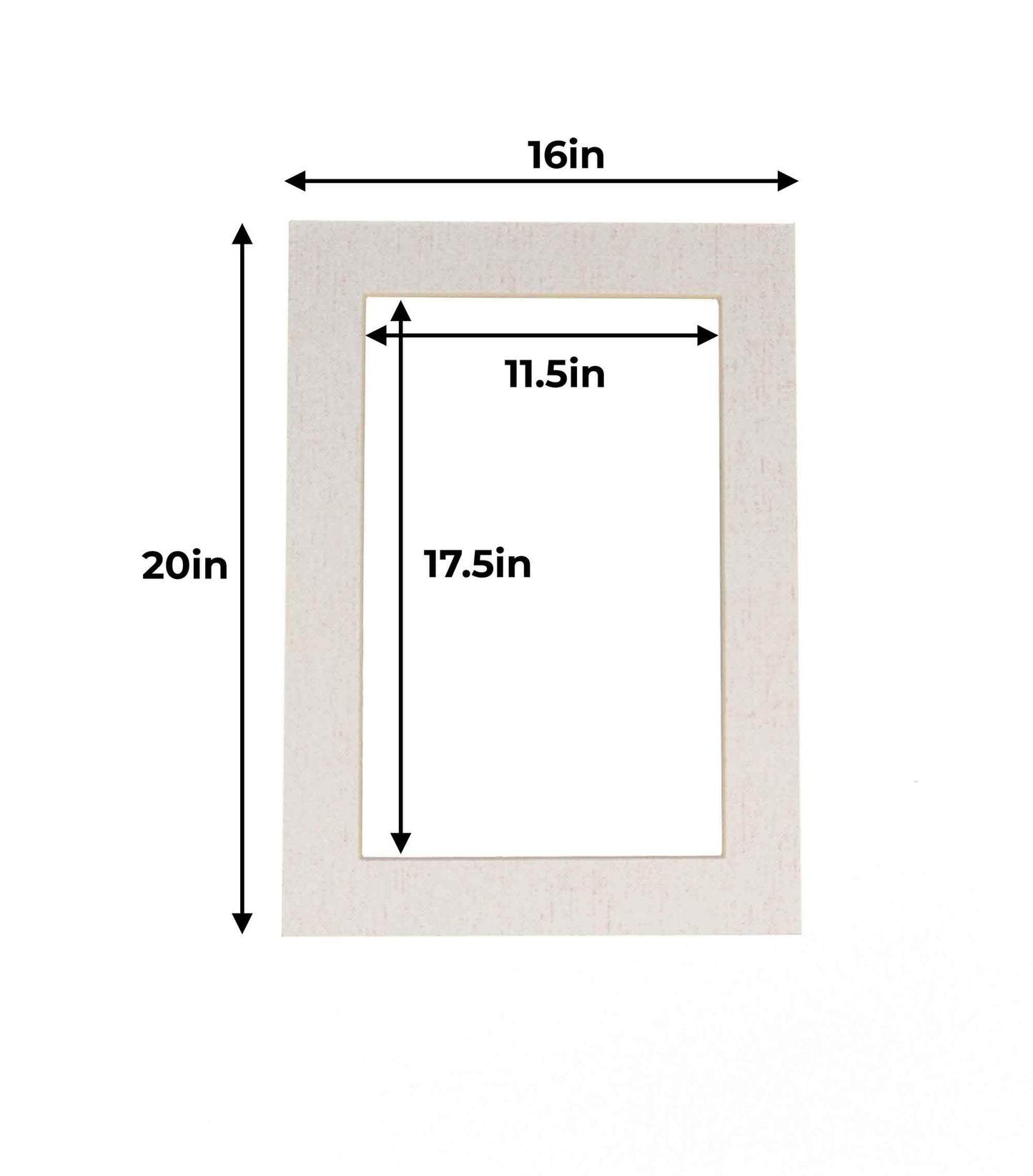 Pack of 10 White Linen Canvas Precut Acid-Free Matboard Set with Clear Bags & Backings