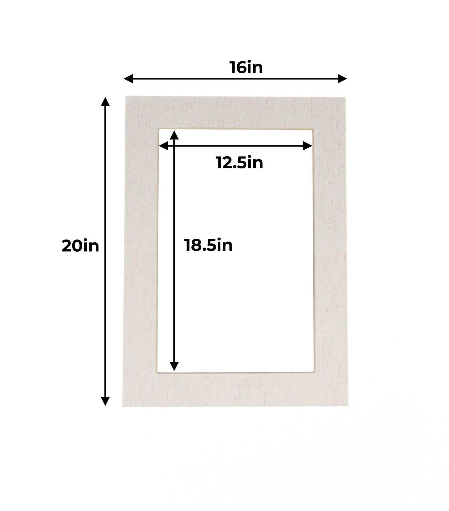 White Linen Canvas Precut Acid-Free Matboard Set with Clear Bag & Backing