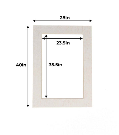 Pack of 10 White Linen Canvas Precut Acid-Free Matboards