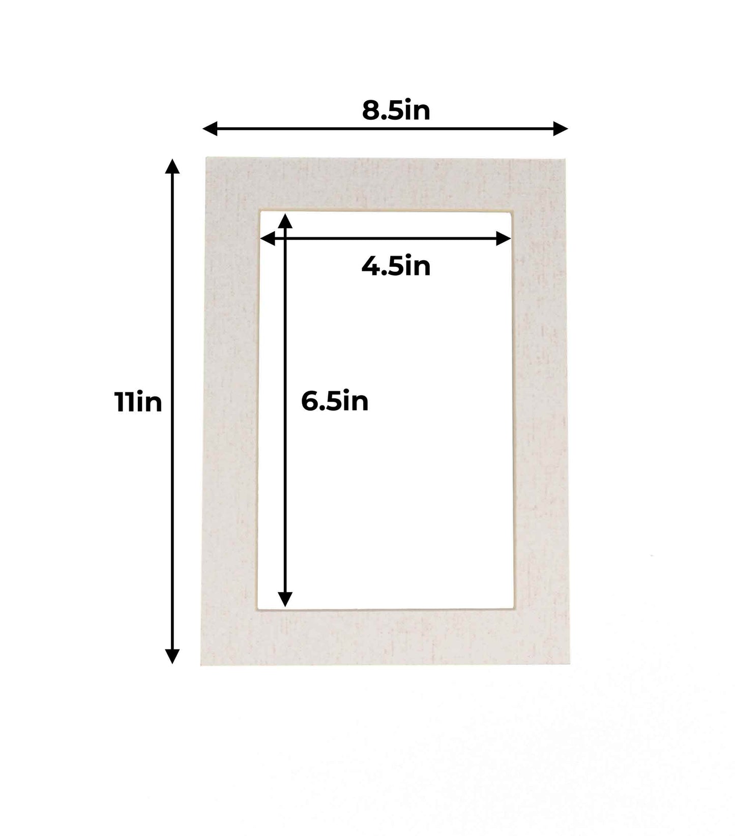 Pack of 10 White Linen Canvas Precut Acid-Free Matboards