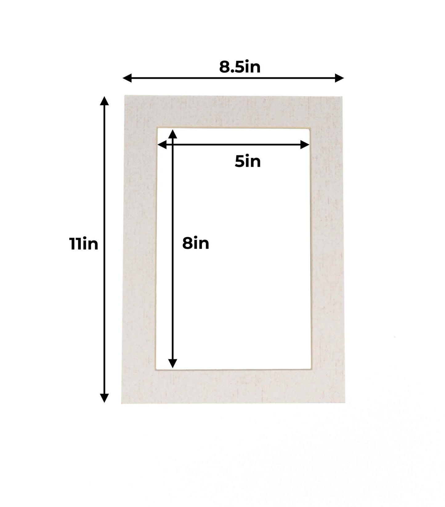 Pack of 10 White Linen Canvas Precut Acid-Free Matboards
