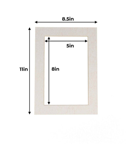 Pack of 10 White Linen Canvas Precut Acid-Free Matboards