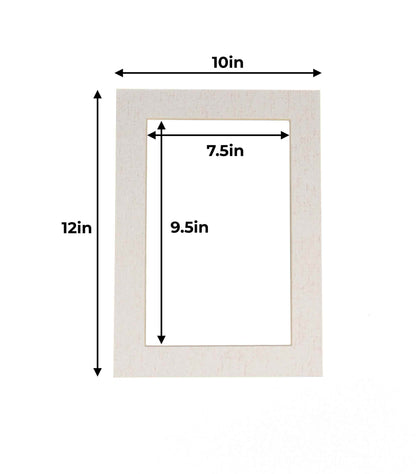 Pack of 10 White Linen Canvas Precut Acid-Free Matboards