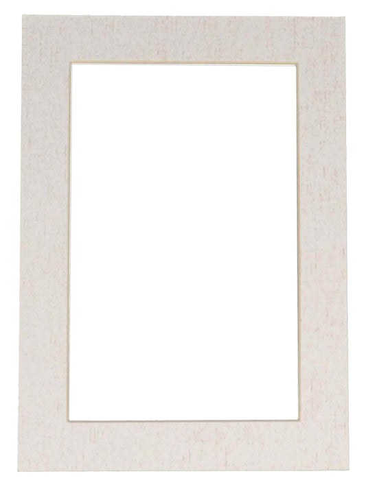 White Linen Canvas Precut Acid-Free Matboard Set with Clear Bag & Backing