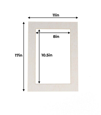 Pack of 25 White Linen Canvas Precut Acid-Free Matboards