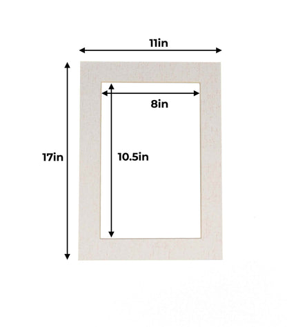 Pack of 10 White Linen Canvas Precut Acid-Free Matboards