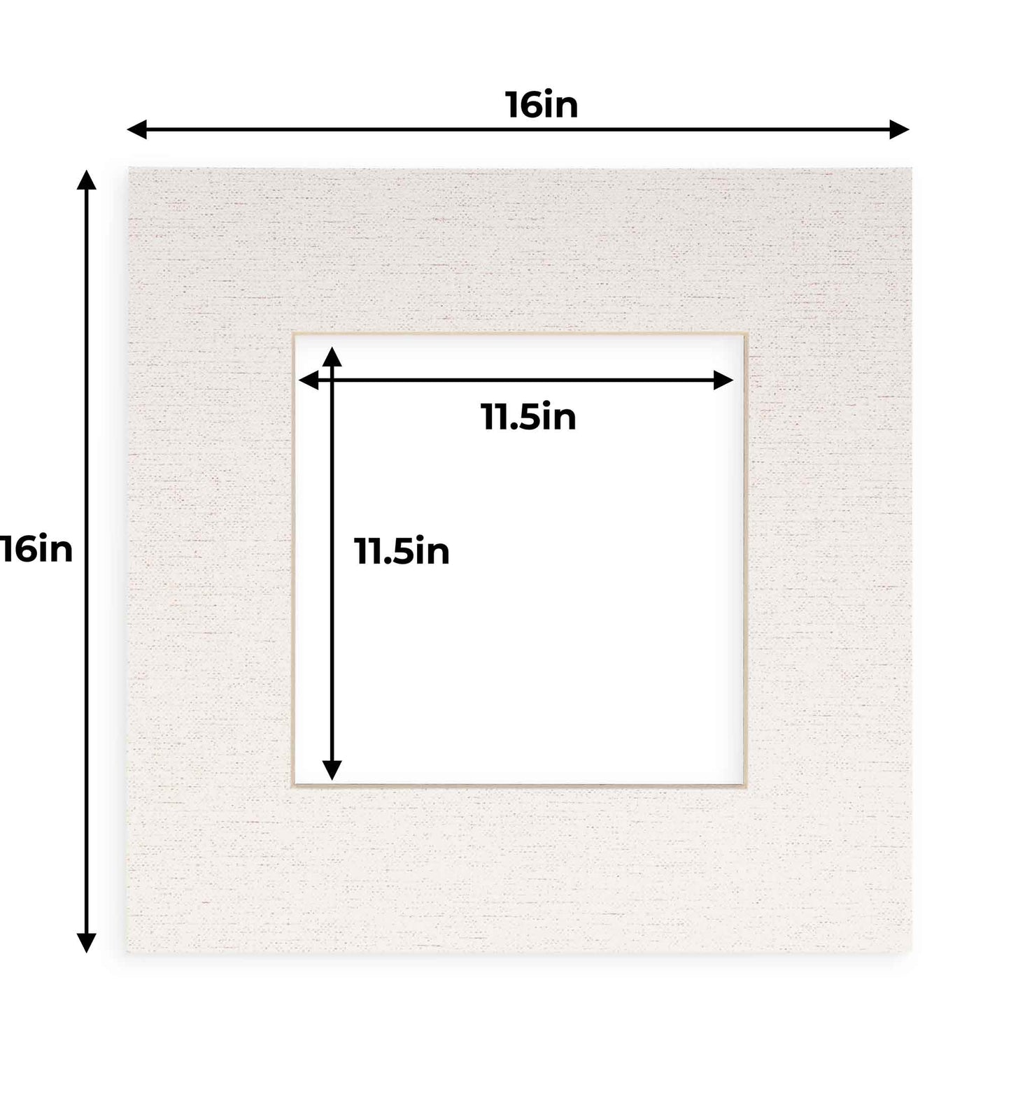 Pack of 10 White Linen Canvas Precut Acid-Free Matboards