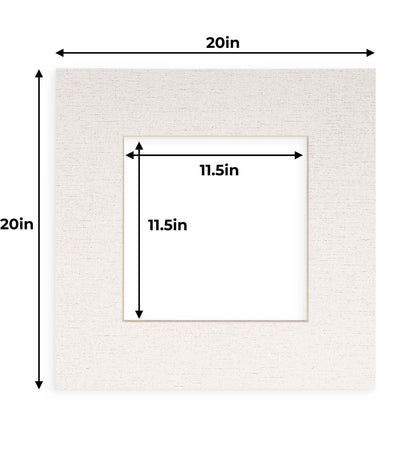 Pack of 10 White Linen Canvas Precut Acid-Free Matboards