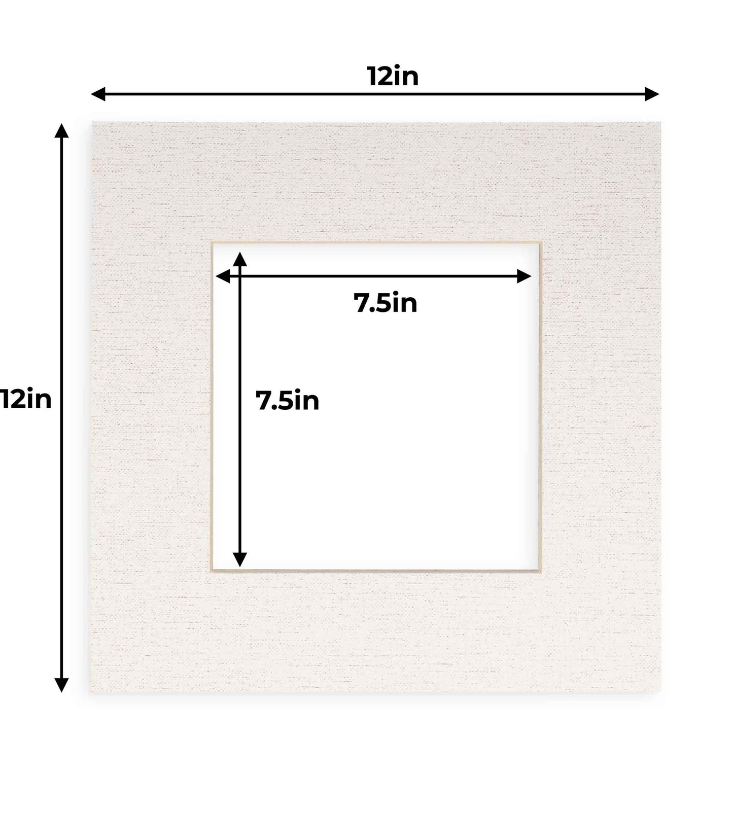 Pack of 10 White Linen Canvas Precut Acid-Free Matboards