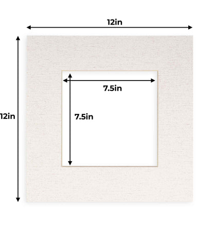 Pack of 10 White Linen Canvas Precut Acid-Free Matboards