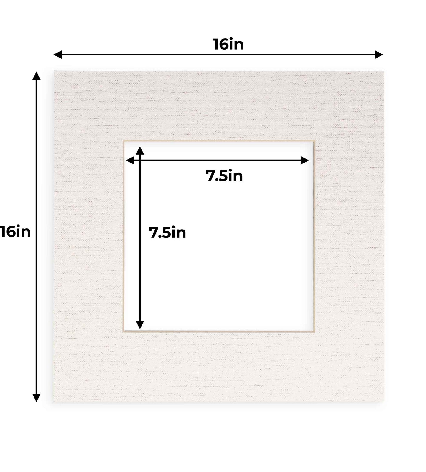 Pack of 10 White Linen Canvas Precut Acid-Free Matboards