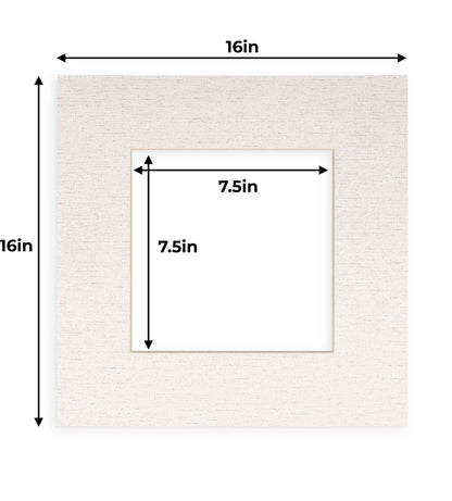 Pack of 10 White Linen Canvas Precut Acid-Free Matboards