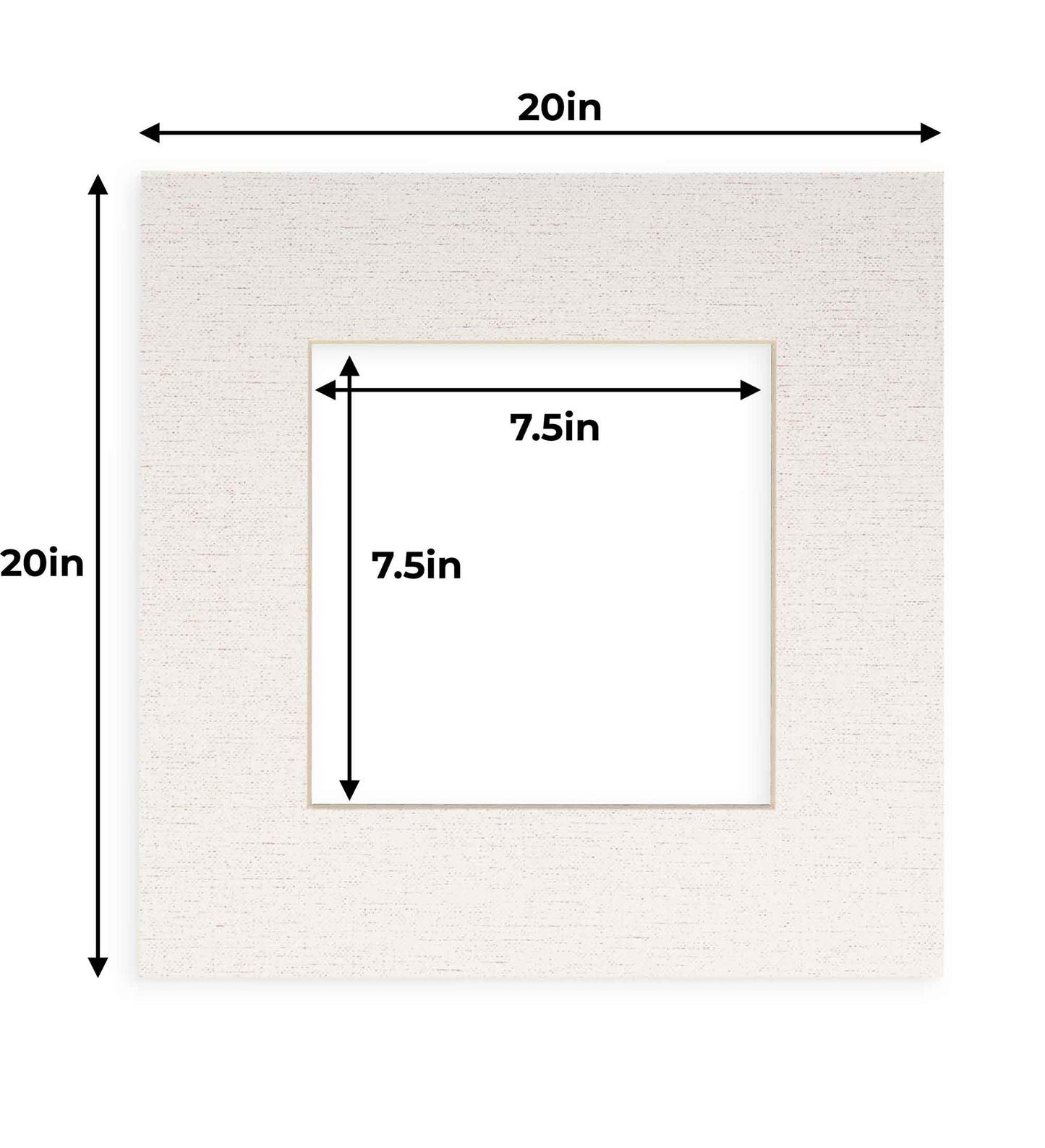 Pack of 10 White Linen Canvas Precut Acid-Free Matboards