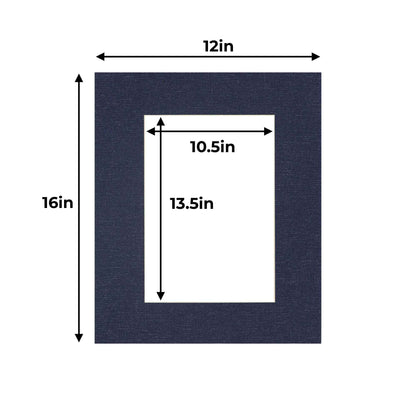 Navy Canvas Texture Precut Acid-Free Matboard Set with Clear Bag & Backing