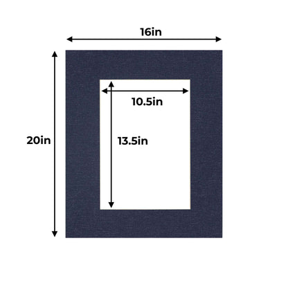 Navy Canvas Texture Precut Acid-Free Matboard Set with Clear Bag & Backing