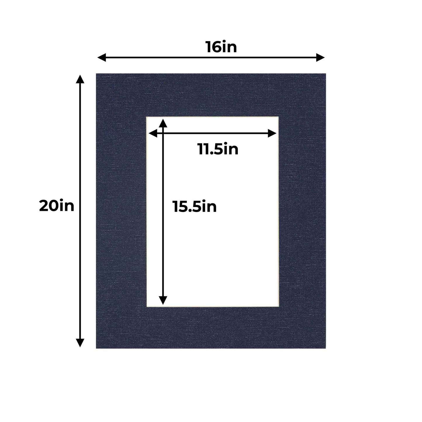 Navy Canvas Texture Precut Acid-Free Matboard Set with Clear Bag & Backing
