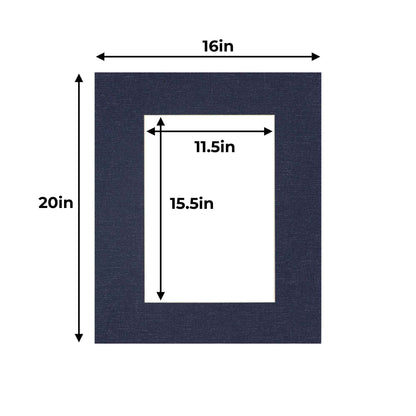 Navy Canvas Texture Precut Acid-Free Matboard Set with Clear Bag & Backing