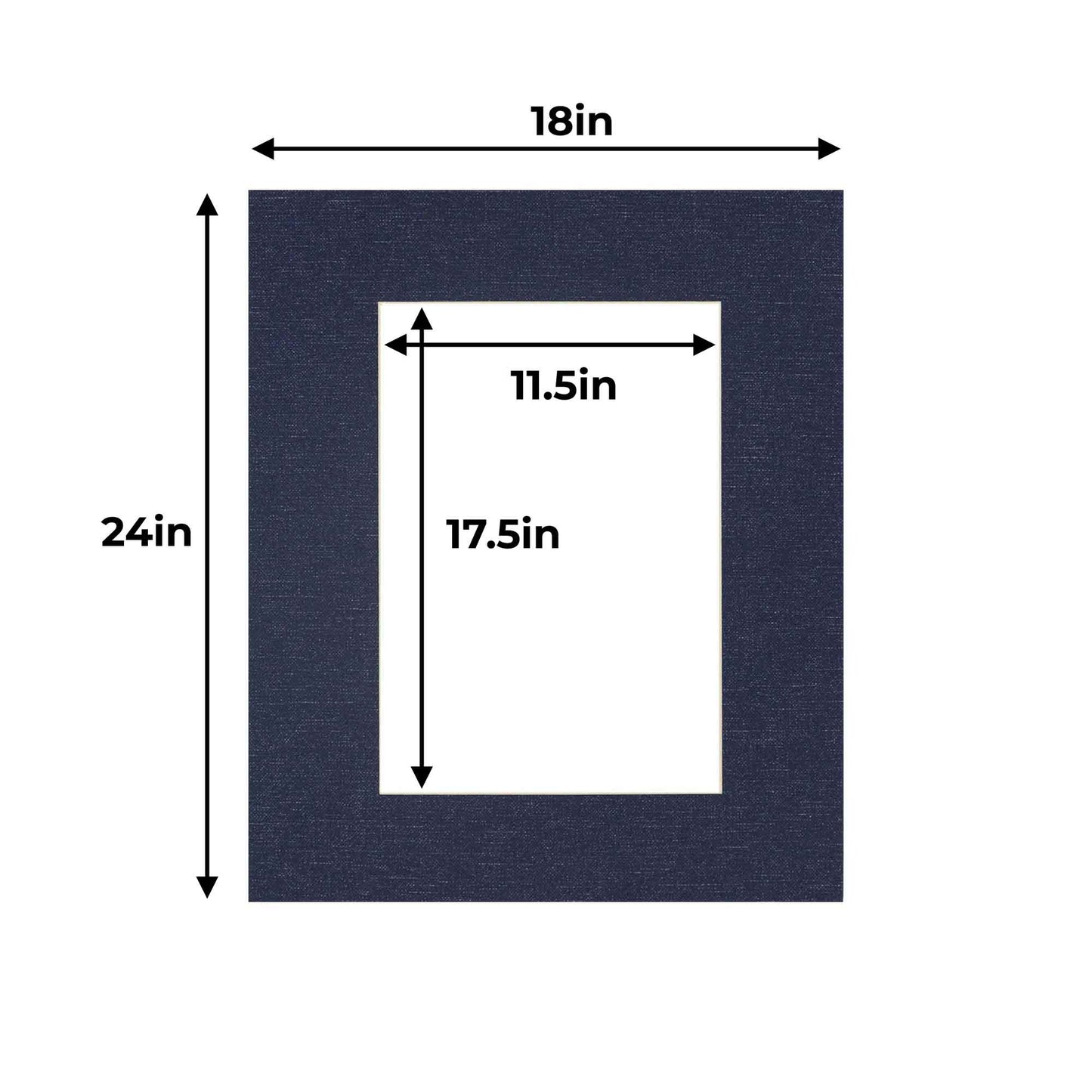 Navy Canvas Texture Precut Acid-Free Matboard Set with Clear Bag & Backing