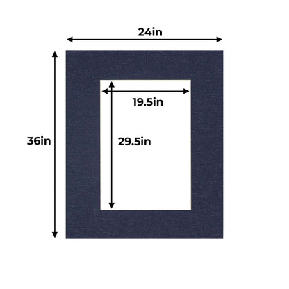Navy Canvas Texture Precut Acid-Free Matboard Set with Clear Bag & Backing
