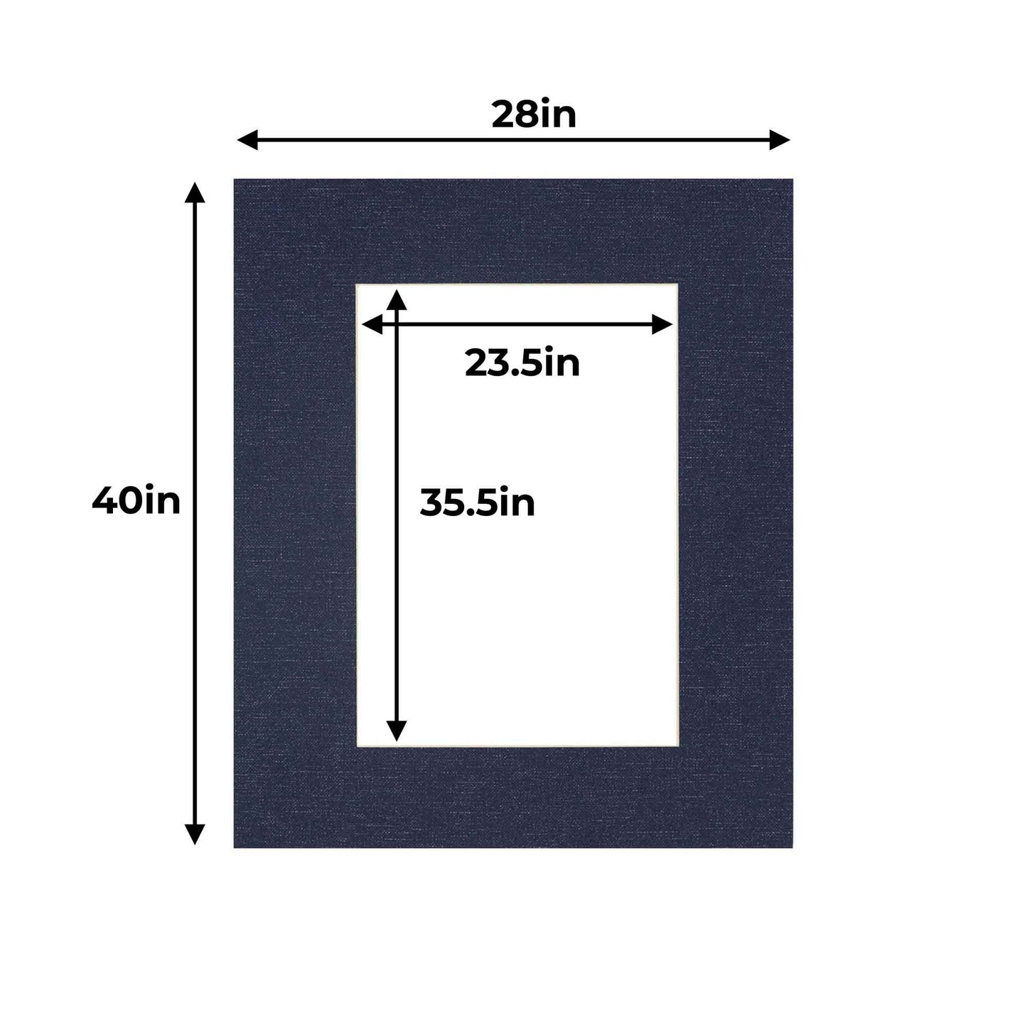 Navy Canvas Texture Precut Acid-Free Matboard Set with Clear Bag & Backing
