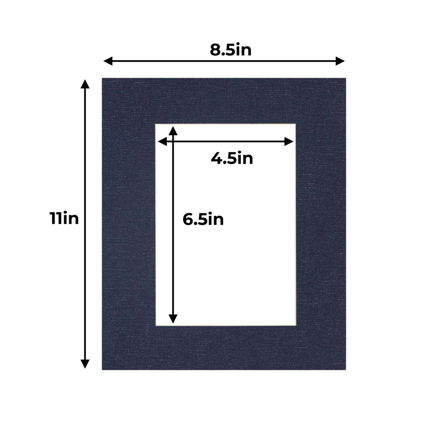 Navy Canvas Texture Precut Acid-Free Matboard Set with Clear Bag & Backing