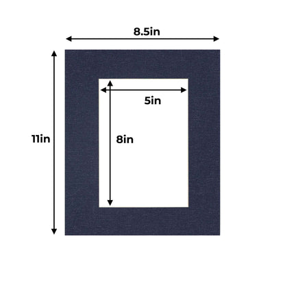 Navy Canvas Texture Precut Acid-Free Matboard Set with Clear Bag & Backing