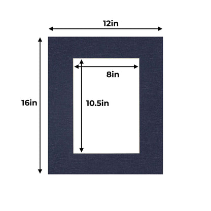 Navy Canvas Texture Precut Acid-Free Matboard Set with Clear Bag & Backing