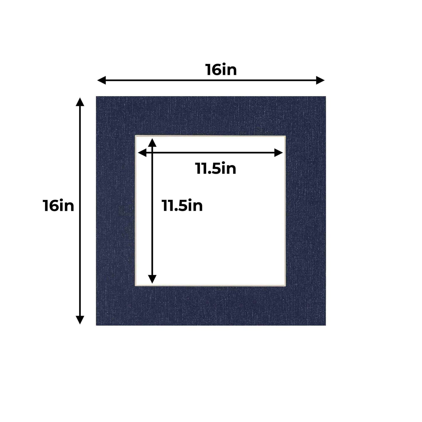 Navy Canvas Texture Precut Acid-Free Matboard Set with Clear Bag & Backing