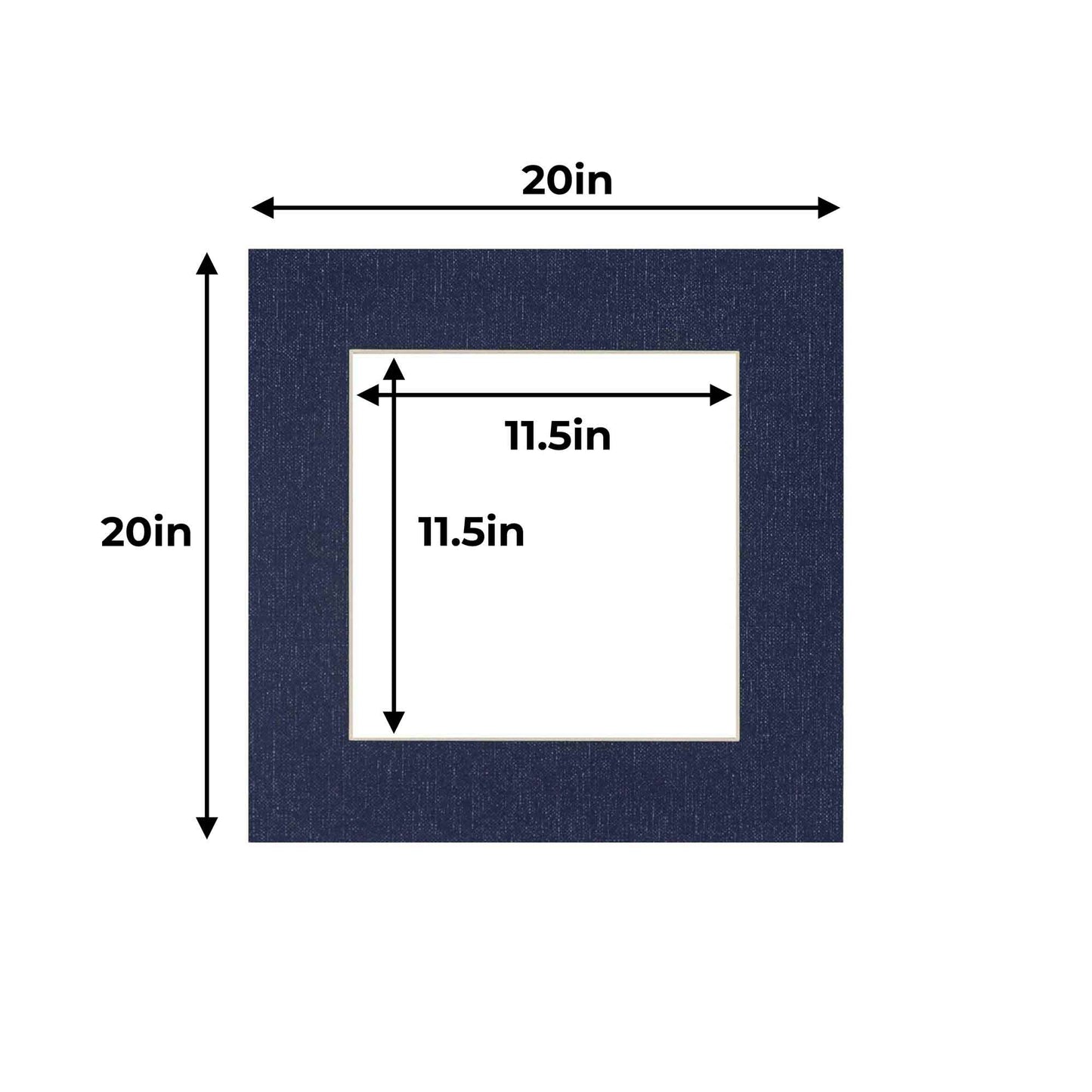 Pack of 10 Navy Canvas Texture Precut Acid-Free Matboards