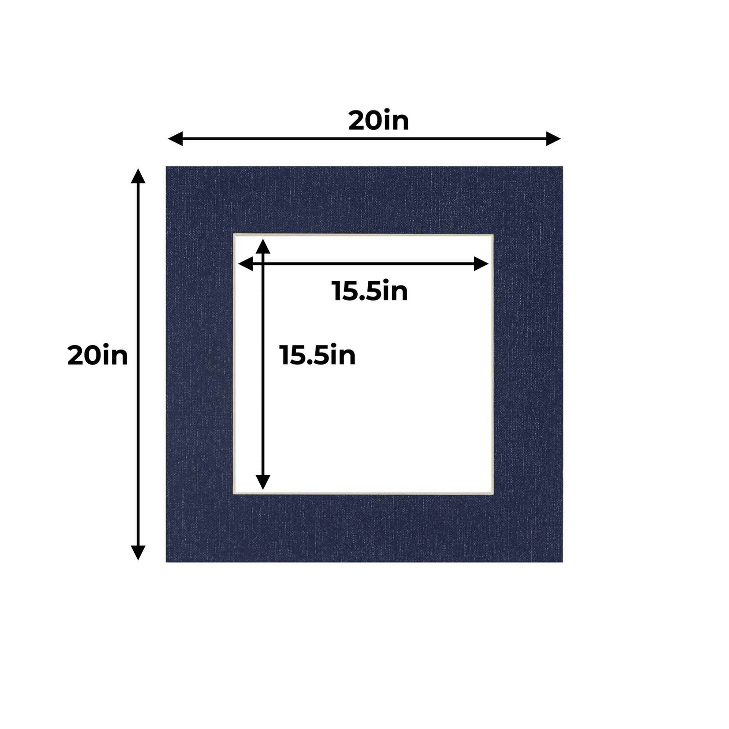 Navy Canvas Texture Precut Acid-Free Matboard Set with Clear Bag & Backing