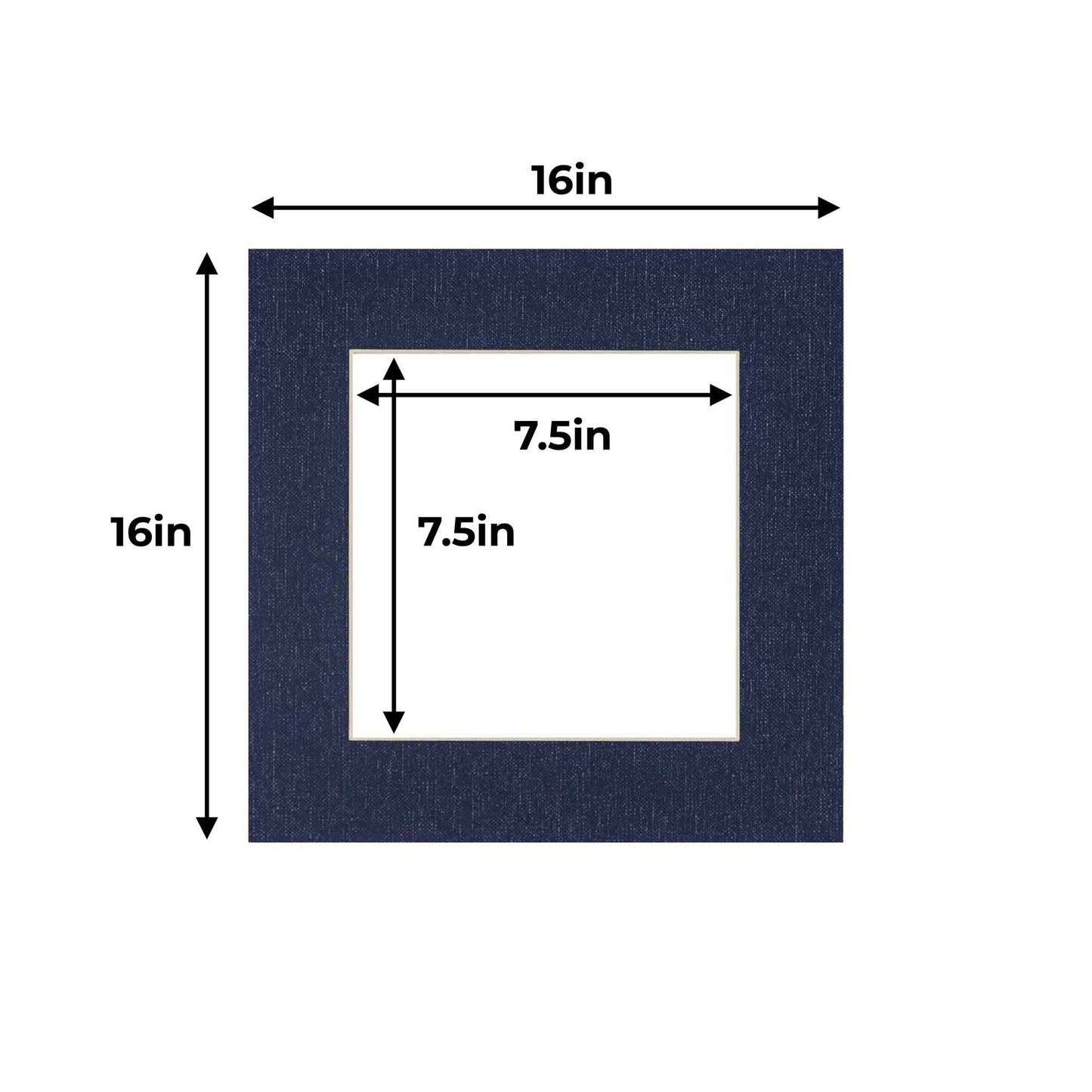 Navy Canvas Texture Precut Acid-Free Matboard Set with Clear Bag & Backing