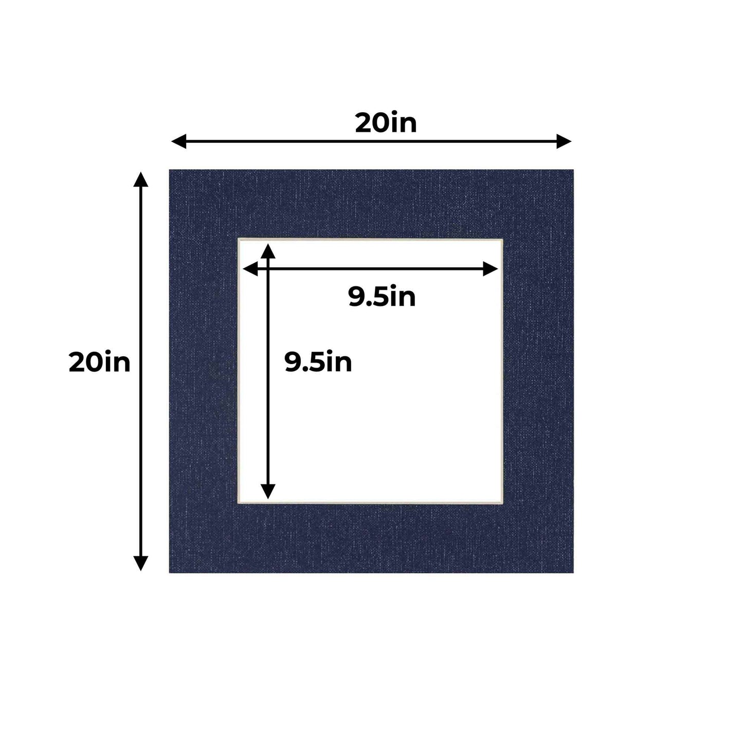 Navy Canvas Texture Precut Acid-Free Matboard Set with Clear Bag & Backing
