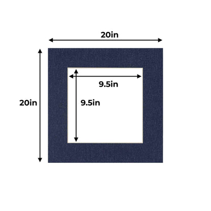 Navy Canvas Texture Precut Acid-Free Matboard Set with Clear Bag & Backing
