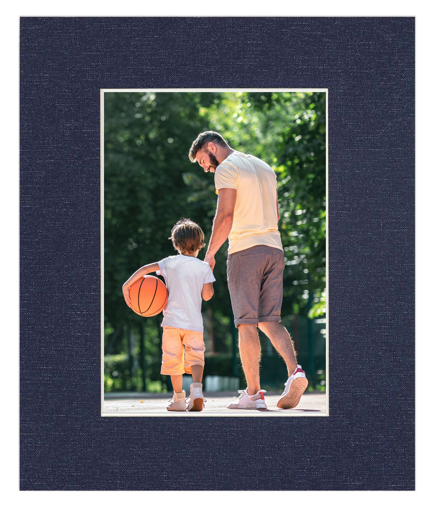 Navy Canvas Texture Precut Acid-Free Matboard Set with Clear Bag & Backing