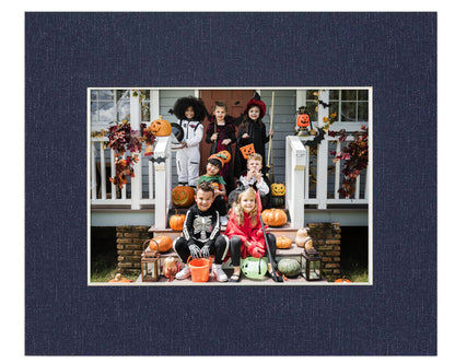 Navy Canvas Texture Precut Acid-Free Matboard Set with Clear Bag & Backing