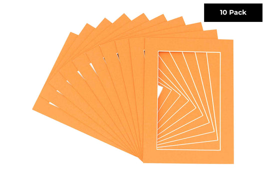 Pack of 10 Burnt Orange Precut Acid-Free Matboards