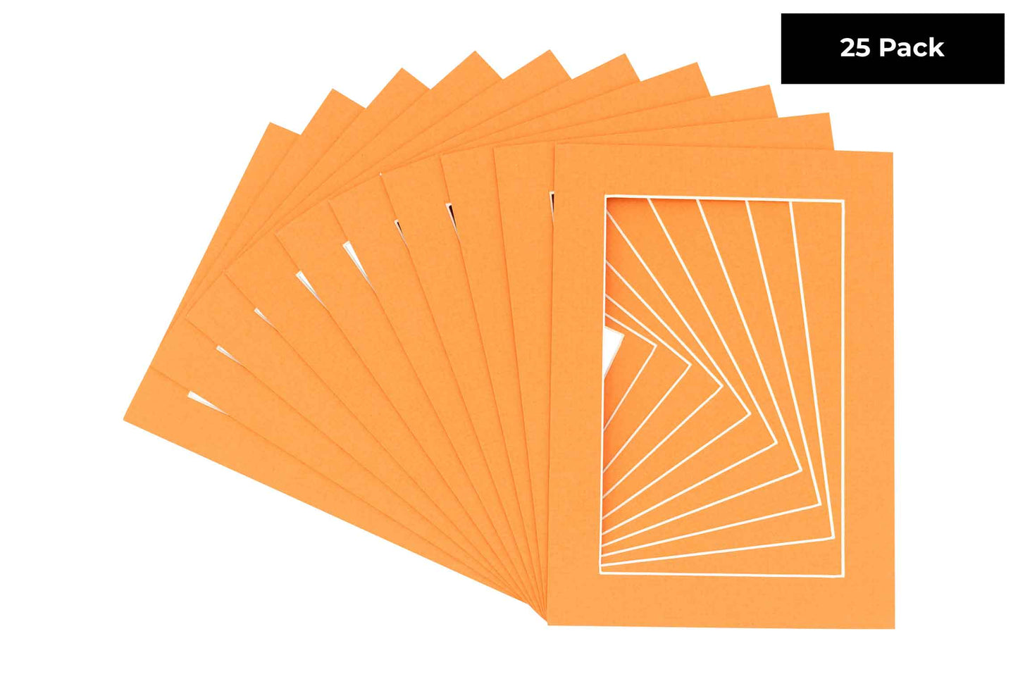 Pack of 25 Burnt Orange Precut Acid-Free Matboard Set with Clear Bags & Backings