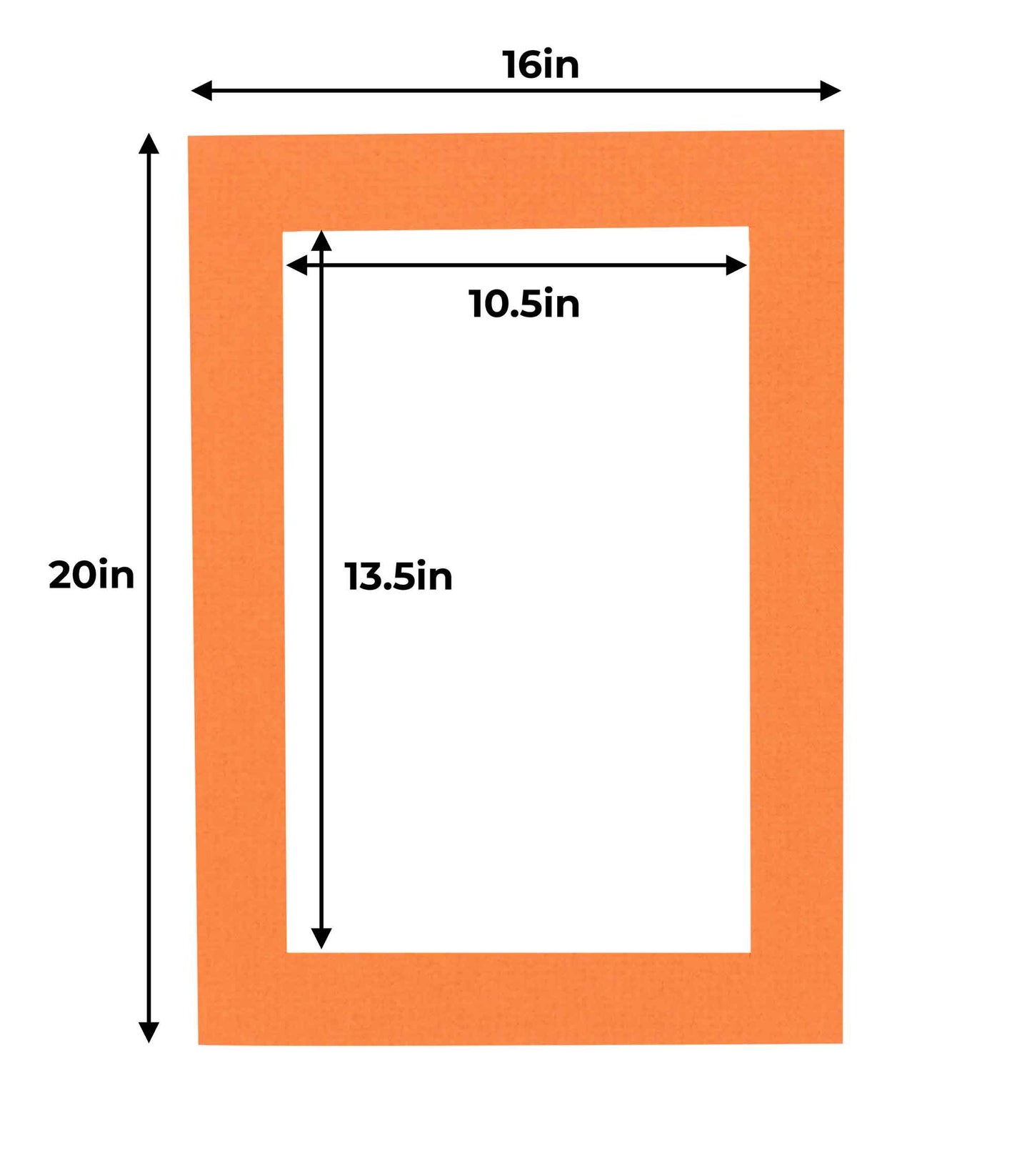 Pack of 25 Burnt Orange Precut Acid-Free Matboard Set with Clear Bags & Backings