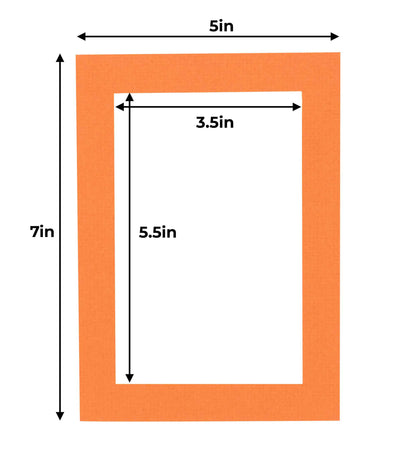 Pack of 25 Burnt Orange Precut Acid-Free Matboard Set with Clear Bags & Backings