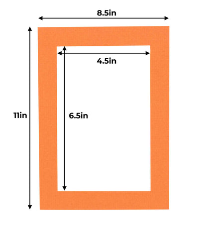 Pack of 25 Burnt Orange Precut Acid-Free Matboard Set with Clear Bags & Backings