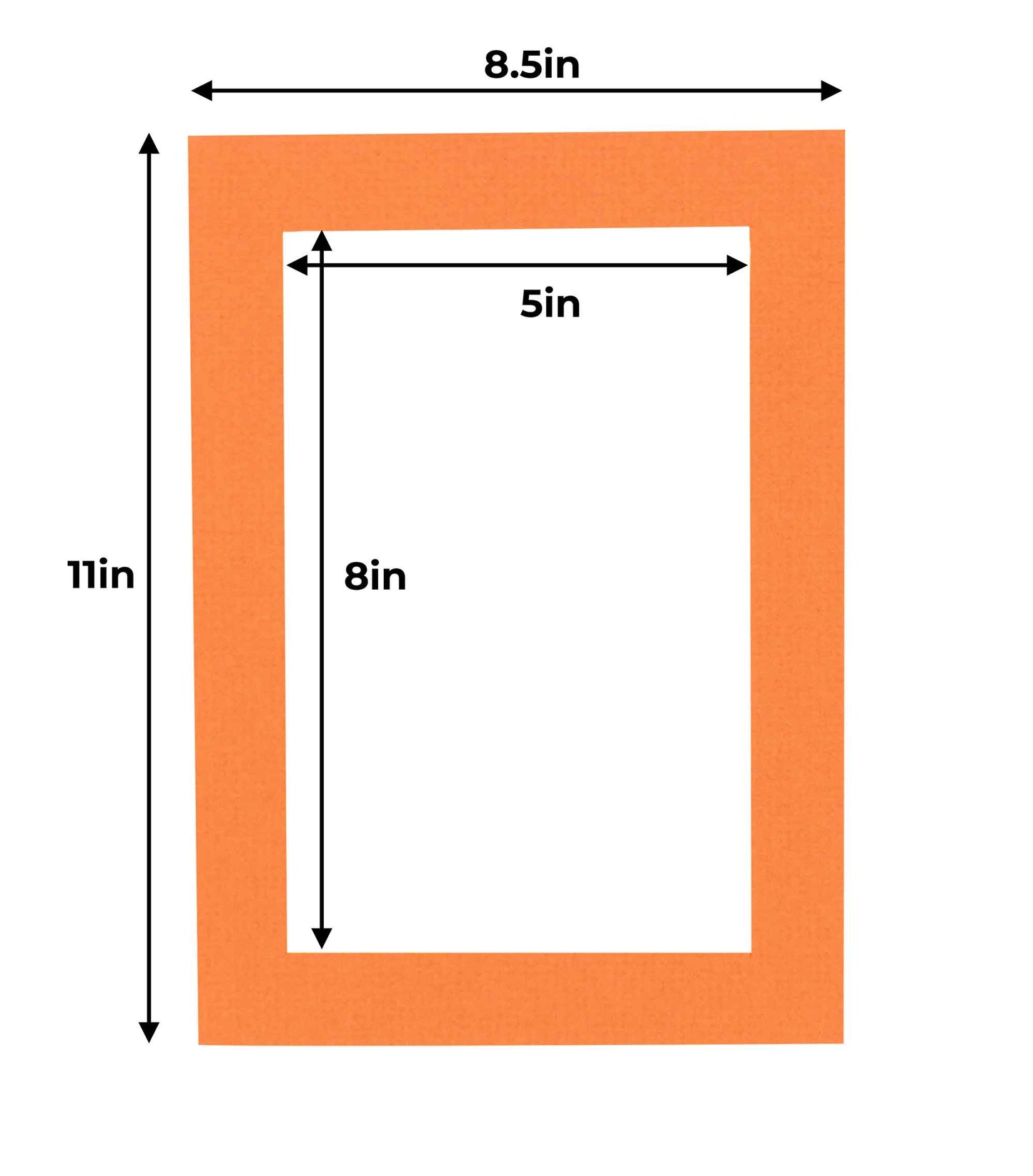 Pack of 25 Burnt Orange Precut Acid-Free Matboard Set with Clear Bags & Backings