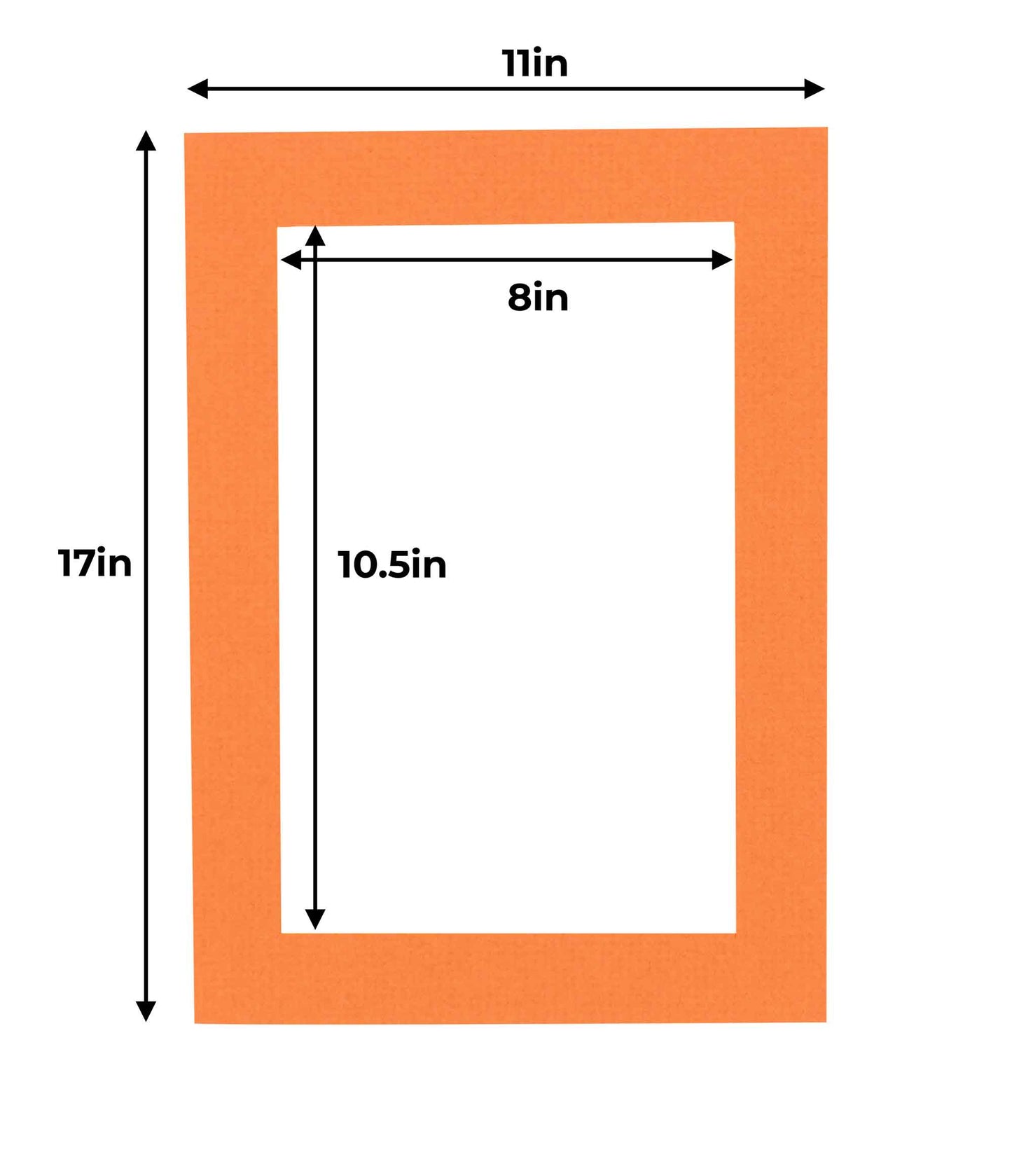 Pack of 10 Burnt Orange Precut Acid-Free Matboard Set with Clear Bags & Backings