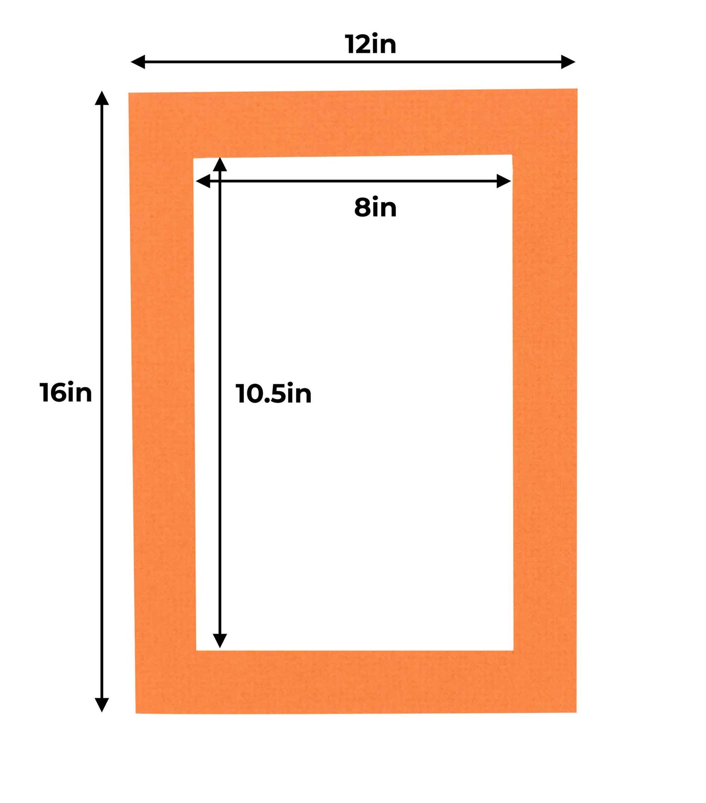 Pack of 25 Burnt Orange Precut Acid-Free Matboard Set with Clear Bags & Backings