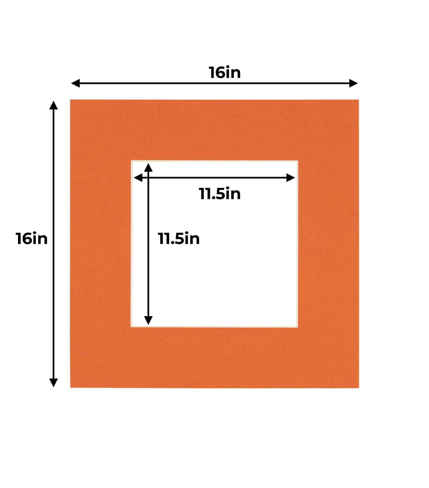 Pack of 25 Burnt Orange Precut Acid-Free Matboard Set with Clear Bags & Backings