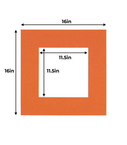 Pack of 25 Burnt Orange Precut Acid-Free Matboard Set with Clear Bags & Backings