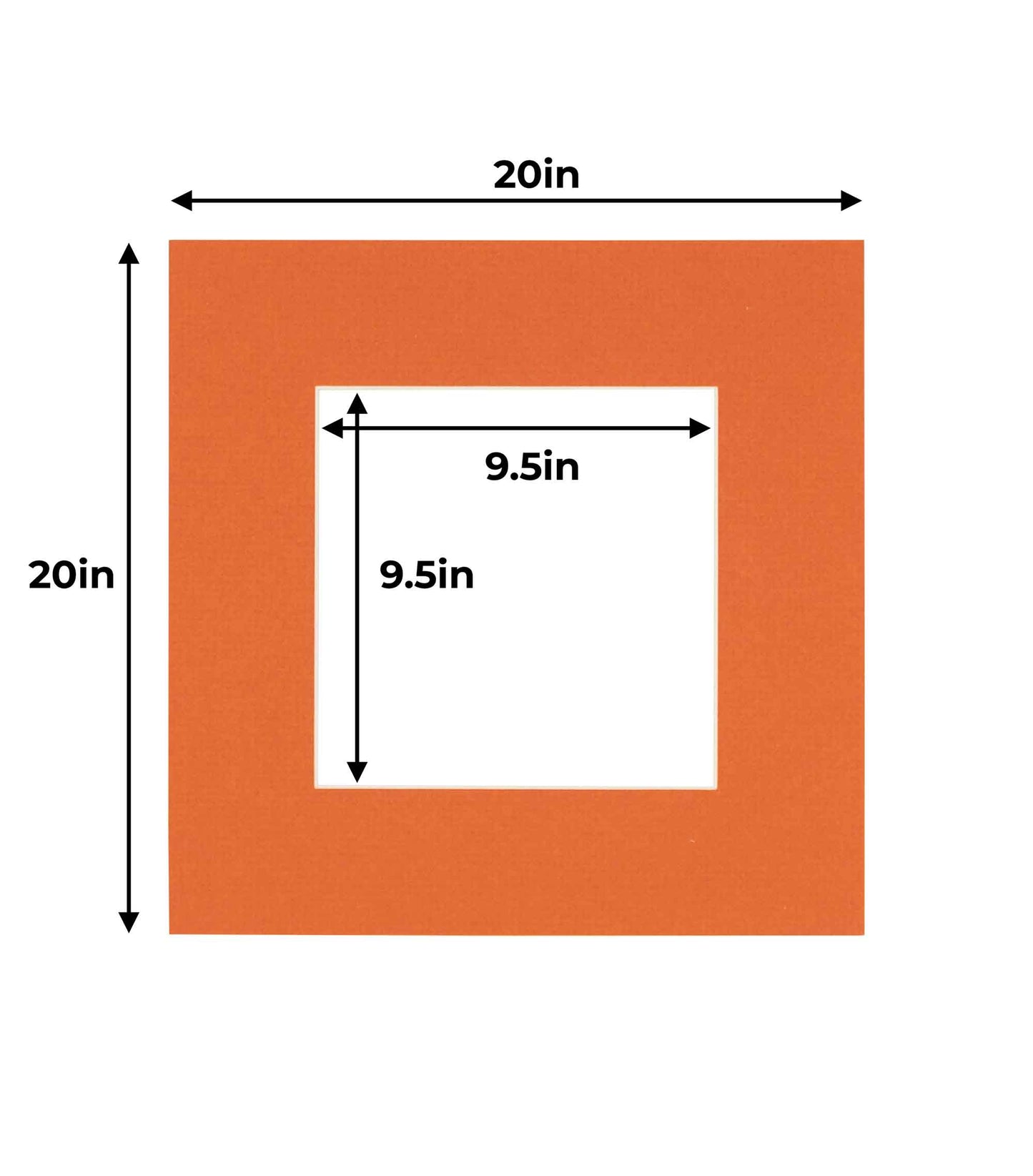 Pack of 25 Burnt Orange Precut Acid-Free Matboard Set with Clear Bags & Backings