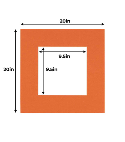 Pack of 25 Burnt Orange Precut Acid-Free Matboard Set with Clear Bags & Backings