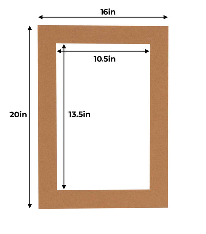 Pack of 25 Aged Oak Brown Precut Acid-Free Matboards